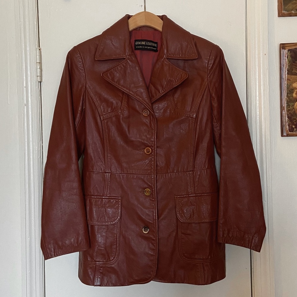 Vintage Leather Blazer Jacket